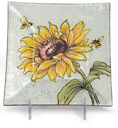 Glass plate "Sonnenblume" (sunflower) square