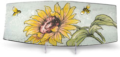 Glass plate "Sonnenblume" (sunflower) oval