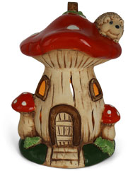 Tealight house mushroom with hedgehog