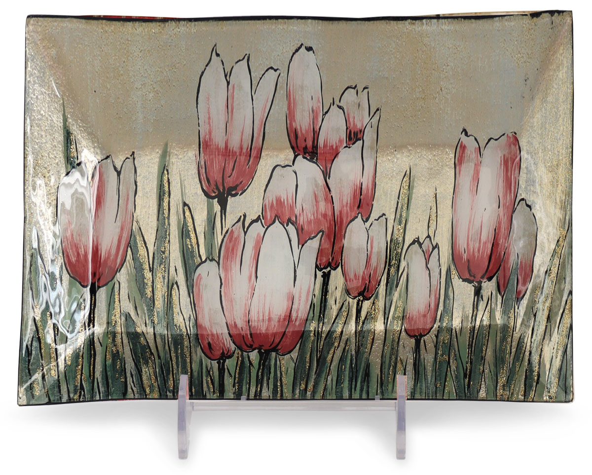 Glasplatte "Tulpen" Rechteck