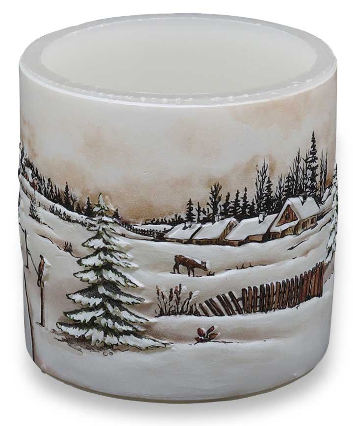 Candle tealight holder "Winterlandschaft" (winter landscape)