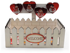 Display Box Herz mit Schneemann und Magnet, 96 Stück