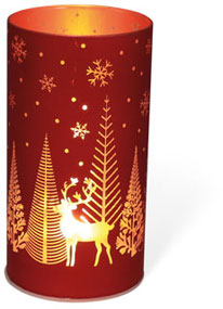 Glas-LED rot, Winterlandschaft